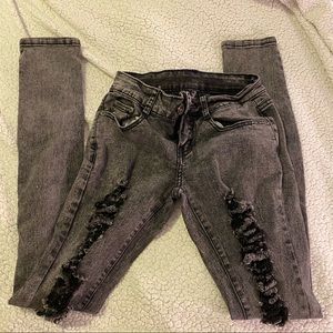 distressed jeans